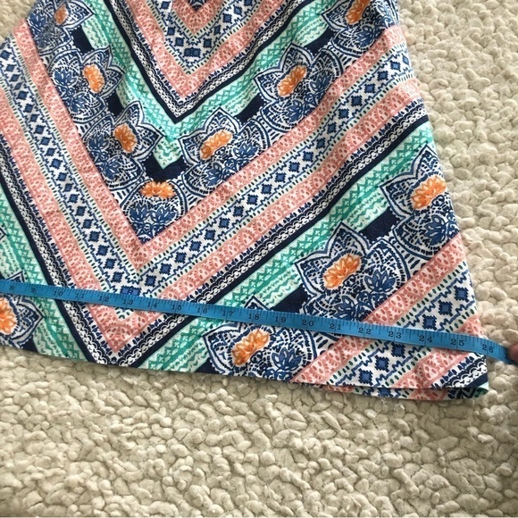 TOMMY Bahama Linen Rayon Sleeveless Bohemian Aztec Floral Dress Size Small - Picture 8 of 9